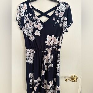 Maurices Black and White Floral Maxi Dress
